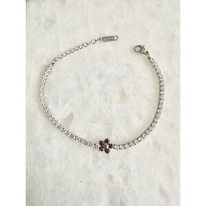 Light purple flower tennis bracelet